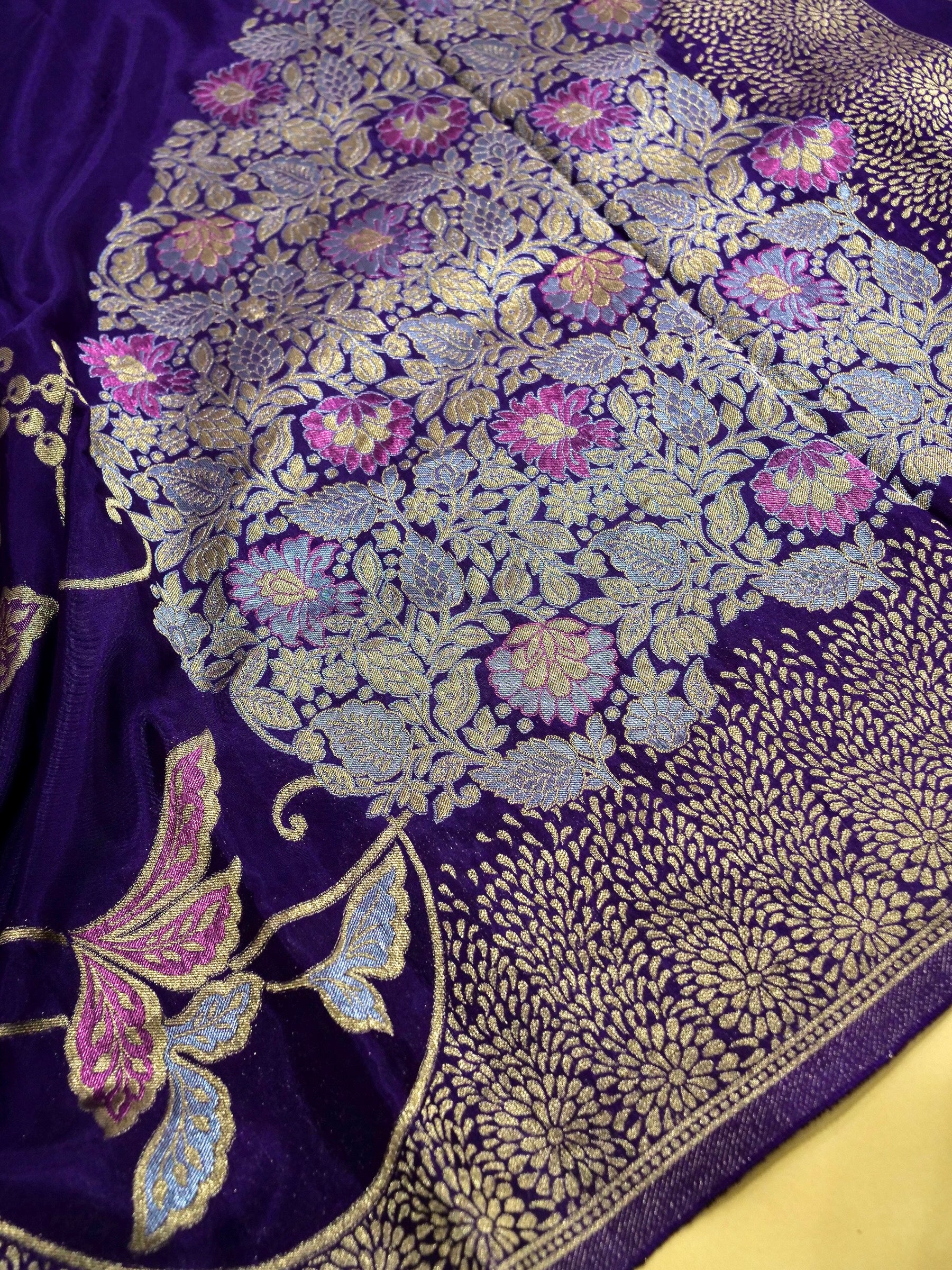 Royal Purple Banarasi Silk Saree - Image 6